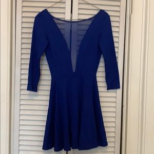 Royal blue mesh skater dress